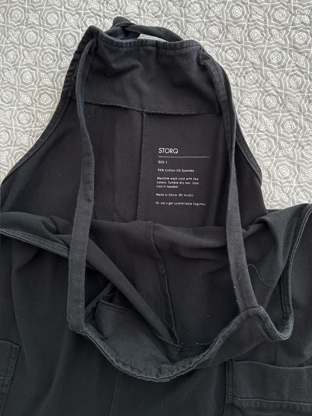 STORQ Anytime Overalls Maternity Jumpsuit Overalls Black Pockets Size 2 Small - Picture 5 of 10